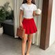 thumbnail image 5 of Odeerbi Niñas Falda Plisada Color Sólido Cintura Elástica Falda Uniforme de La Escuela, 5 of 9