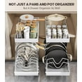 thumbnail image 6 of Pull-out Pots and Pans Organizer 2 Pack - Under Cabinet Pot Lid Holder for Kitchen - Bakeware & Dishes Storage Rack with Slide Rails, White, 6 of 8