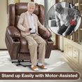 thumbnail image 3 of Power Lift Chair Recliner for Elderly with Heated and Massage, Breathable Leather, USB-A & USB-C, Cup Holder, 3 of 6