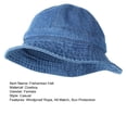 thumbnail image 3 of Visland Fisherman Hat Breathable All Match with Windproof Rope Sun Protection Flat Top Anti-UV Cowboy Wide Brim Foldable Sun Hat Daily Wear, 3 of 6
