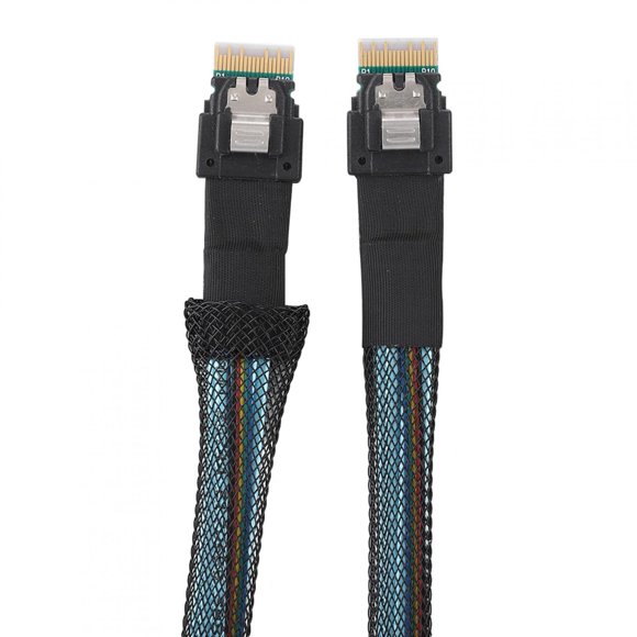 Cabledeconn Slim SAS 38pin SFF-8654 to SFF-8654 Server HDD Data Transmission Cable 1M