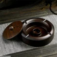 thumbnail image 2 of Cenicero de madera maciza de ébano de estilo chino creativo con tapa, gran personalidad, adornos decorativos para el hogar, la sala de estar y la oficina, 2 of 5
