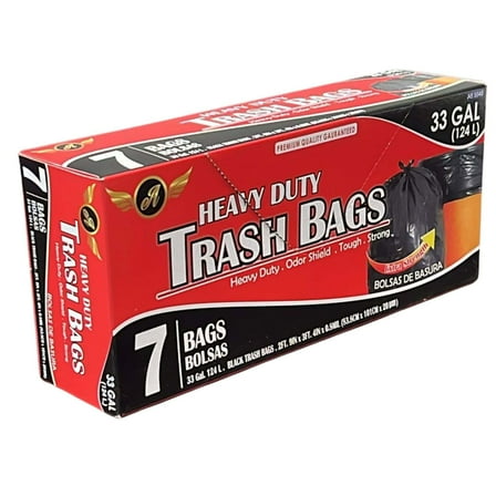33 Gallon Heavy Duty Garbage bag: 7CT