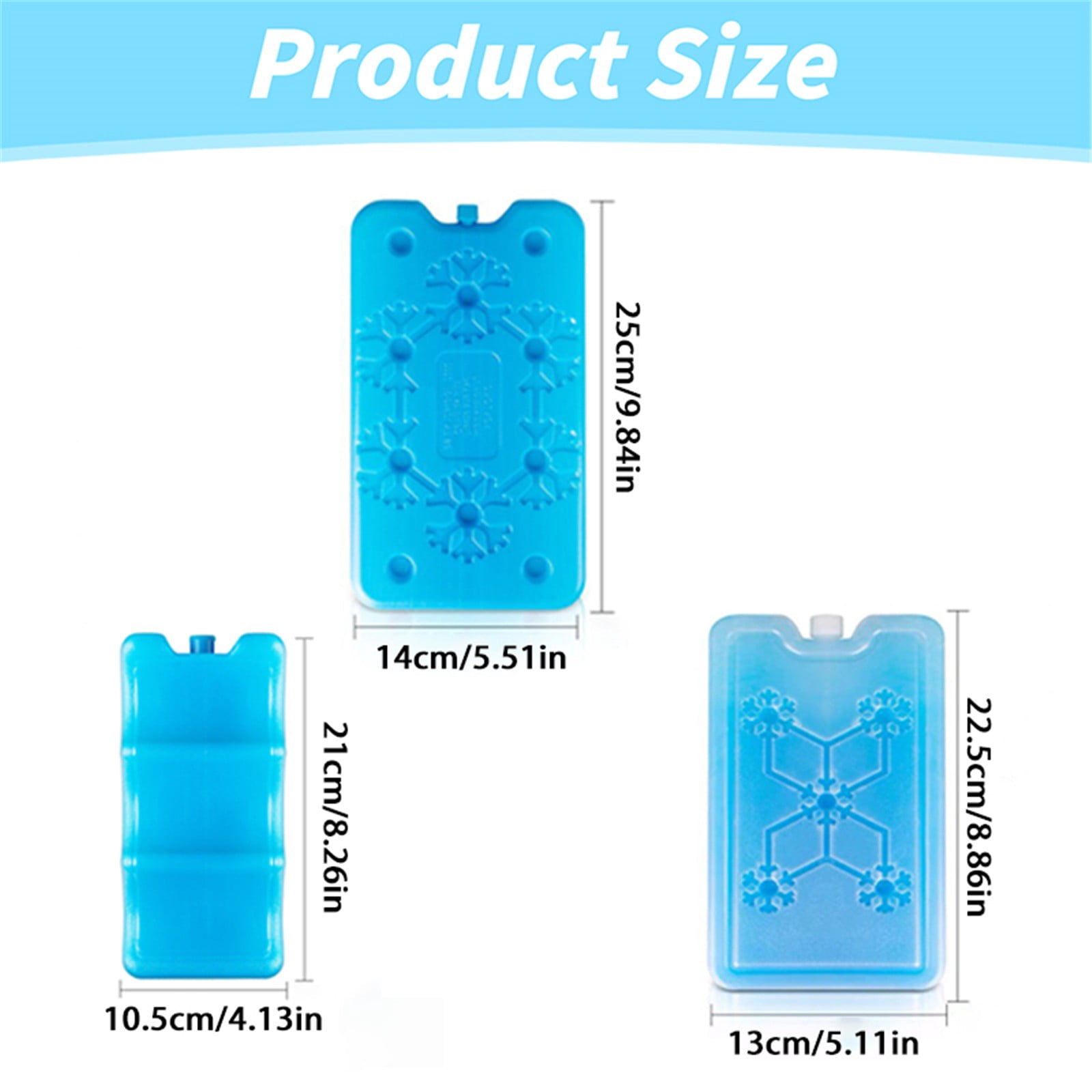 Reusable Ice Packs for Lunch Boxes & Coolers, 3 Pack Slim Lightweight Freezer Gel Packs