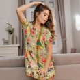 thumbnail image 3 of Balery Vintage Bird Camisón de manga corta con cuello redondo para mujer, cómodo y elegante., 3 of 6