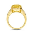 thumbnail image 6 of Canary Yellow Sapphire Asscher Cut Halo Ring For Women-Created Yellow Sapphire Gemstone Statement Ring 18K Yellow Gold Plated Sterling Silver Ring Jewelry Gift for Her, 6 of 10