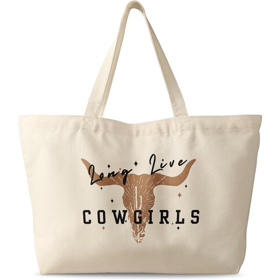 Large Tote Bag for Women - Canvas Tote Bag with Zipper Aesthetic Reusable Shoulder Bag for Gym, Travel, Work