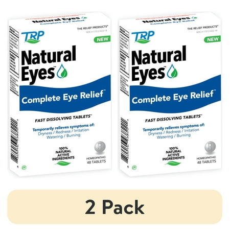 (2 pack) Natural Eyes, Complete Eye Relief, Fast Dissolving Tablets, Dryness, Redness, Irritation, Watering and Burning, 48 Count