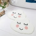 thumbnail image 3 of SELGRCE H·Y White Smile Face Cloud shaped Non-Slip Bathmat Area Rug for Bedroom Bathroom Kitchen Floor Soft Water Absorption Small Carpet for Kid's Room (18''x25''), 3 of 3