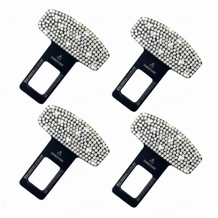 Seat belt buckle clamp - Pink diamond edition - Vehicle safety device - Universal type - For vehicle installation - 4 sets