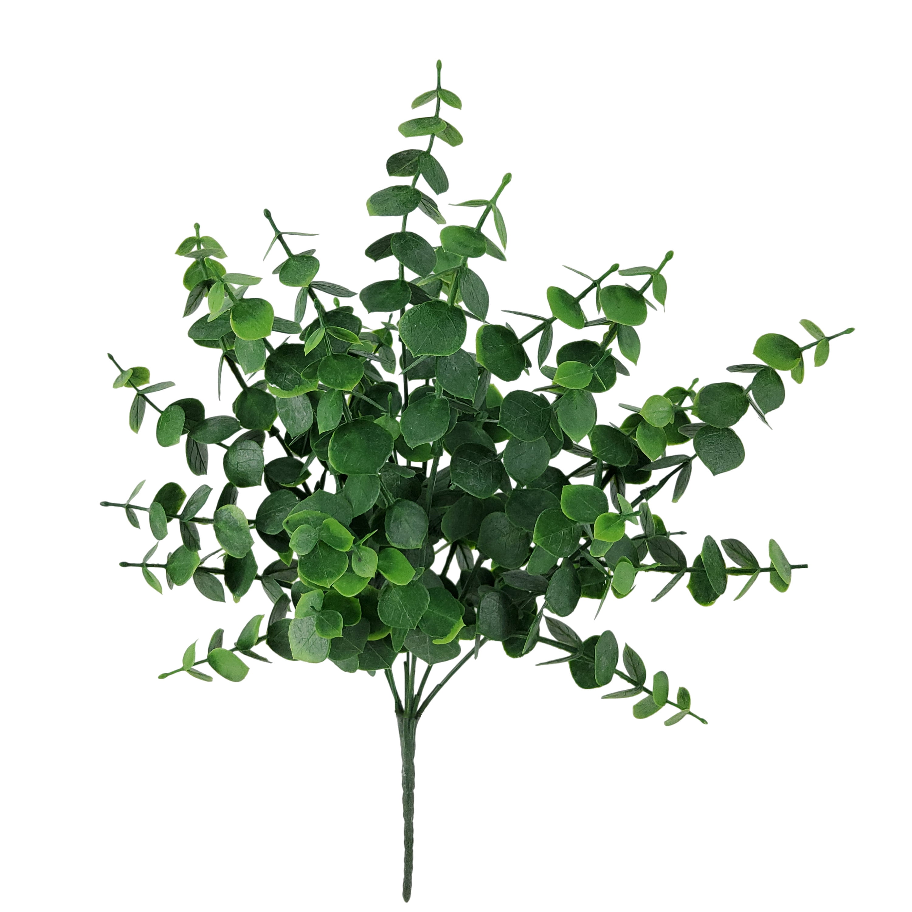 (3 pack) Mainstays 14in Indoor Artificial Eucalyptus Leaves Pick, Green Color. Weight 0.14lb, Pot Not Included.