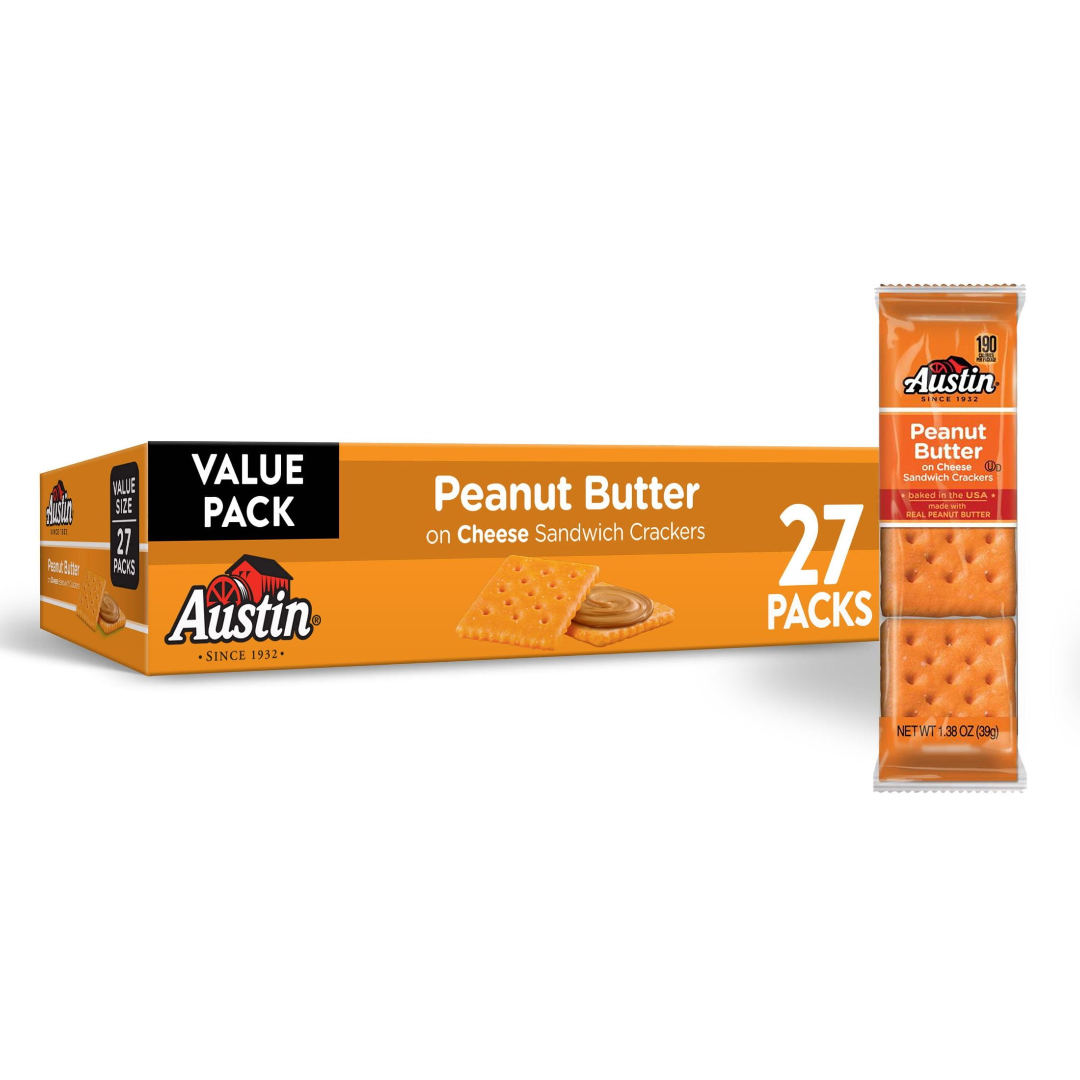 Austin Peanut Butter on Cheese Sandwich Crackers, 37.2 oz, 27 Count