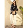 thumbnail image 2 of DWEEP SARA Women’s Navy Blue Cotton Blend Ethnic Motifs Printed Short Kurti / Tunic, L-40, 2 of 9