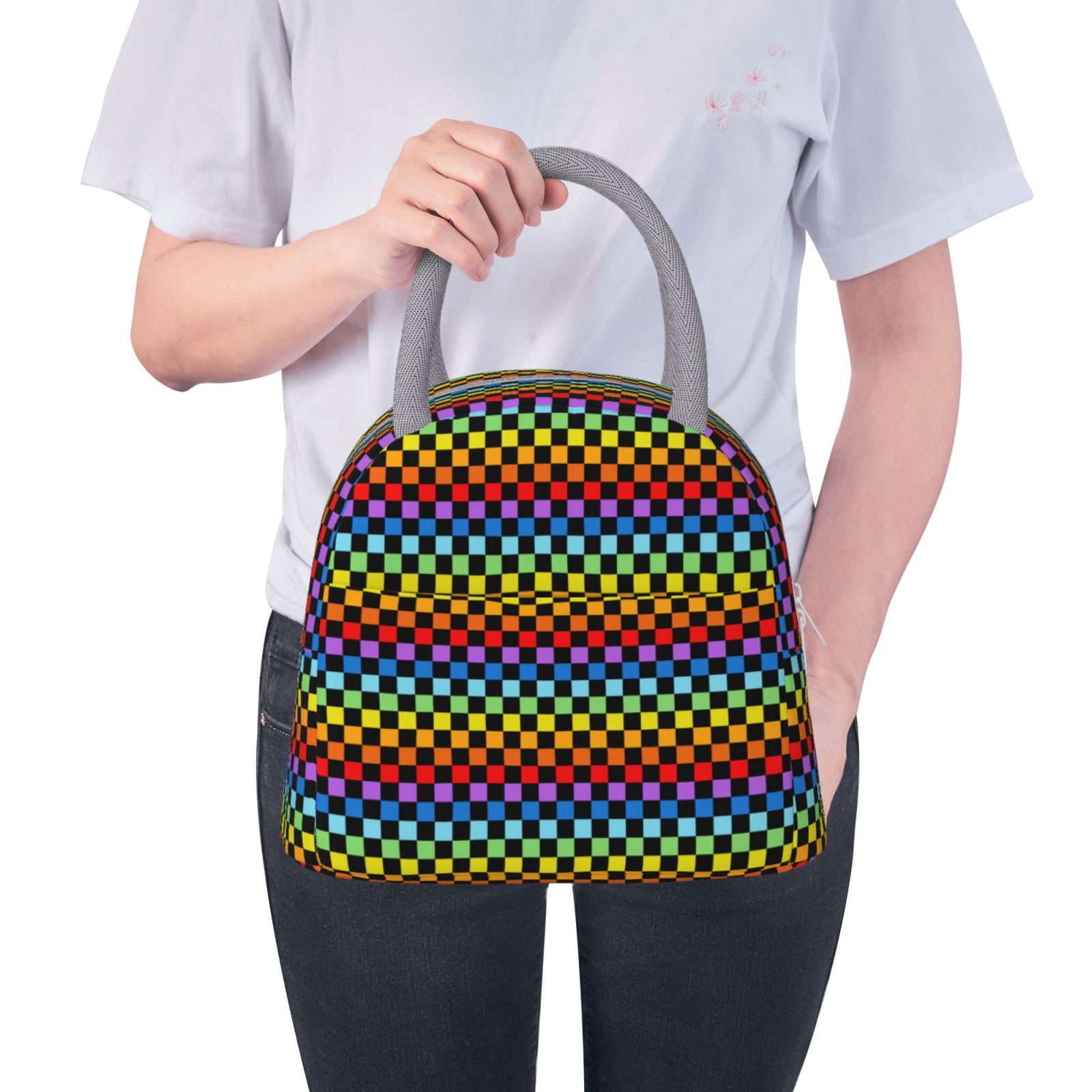 Hirioo Rainbow Chequerboard for Eco-friendly Lunch Box,Leakproof Lunch Box for School, Work, Travel, and Picnics,Perfect for Meal Prep