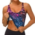 thumbnail image 3 of Fotbe Heart Confetti on Glitter Sujetador Deportivo Largo sin Aros para Mujer con Almohadillas y Soporte Medio, Transpirable y Absorbente, Camiseta Tipo Chaleco o Tank Top-XX-Large, 3 of 8
