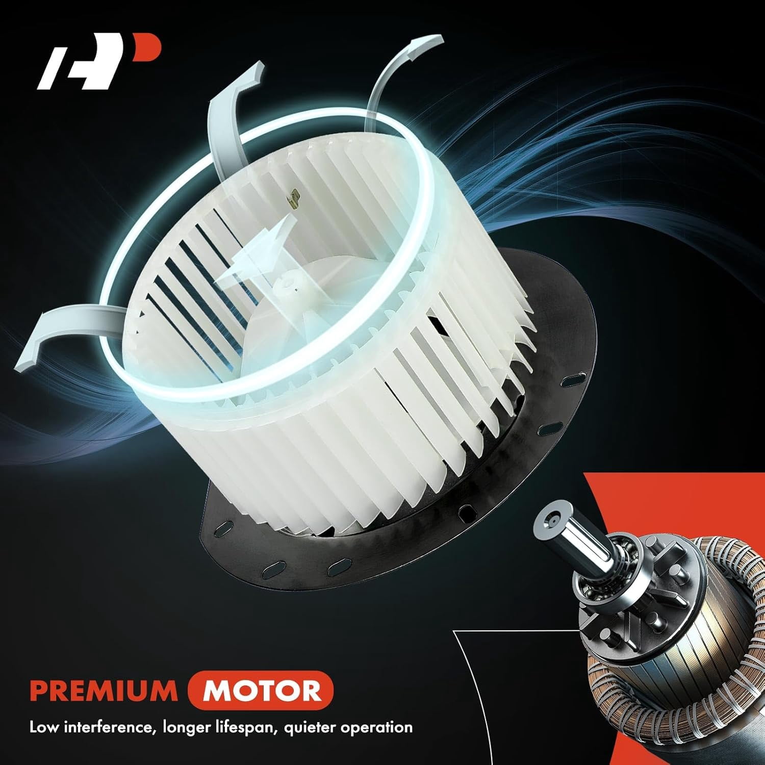 A-Premium Heater Blower Motor with Fan Cage Replacement for Ford E-150 2002-2014 E-250 E-350 Econoline E-450 E-550 Super Duty