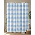 thumbnail image 4 of Rustic Country Shower Curtain, Blue Watercolor Plaid Farmhouse Waterproof Shower Curtain Set with 12 Hooks Lightweight Washable Fabric Shower Curtains for Bathroom 72x84 Inches, 4 of 6