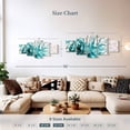 thumbnail image 4 of Elephant Stock Turquoise Dynamic Abstract Wall Art - Horizontal Multi Panel Canvas - Living Room Wall Decor - Abstract Multi Panel - Teal And Turquoise Decor - 55" x 24", 4 of 8
