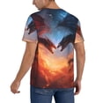 thumbnail image 2 of Picia Red And Blue Fire Cloud Dragon Pattern Mens Polo Shirts Quick Dry Short Sleeve Golf T Shirt Performance Moisture Wicking Casual Workout Baseball T-shirt-Large, 2 of 7