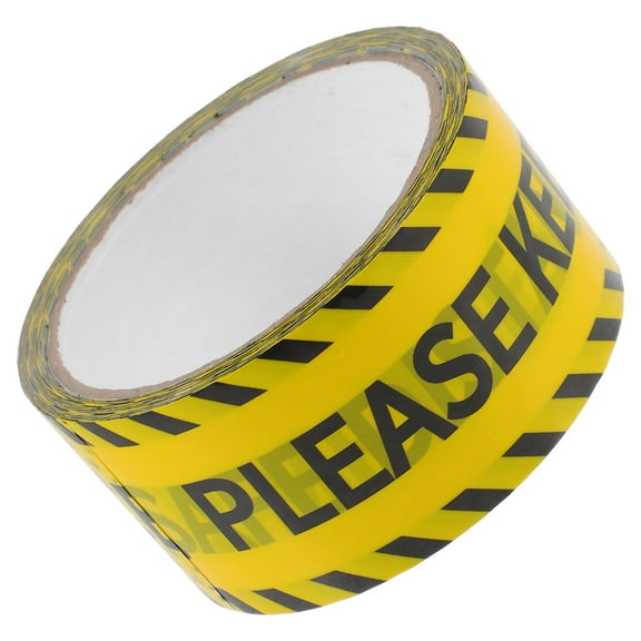 WHAMVOX 1 Roll Warning Sticker Sign Keep Safe Distance Tape Sticker Caution Tape for Construction(25 Meters)