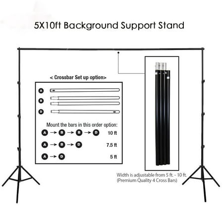 Image of UBesGoo 10ft Heavy Duty Photo Video Studio Backdrop Background Support Stand with Bag
