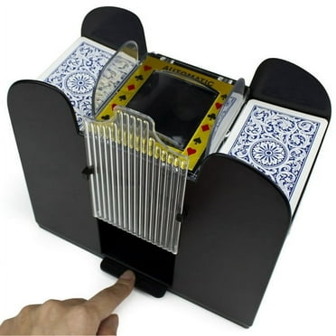 6 Deck Battery-Operated Automatic Electric Card Shuffler-Black