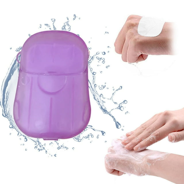 Mode Femmes 40 Pcs de Savon en Papier Jetable pour les Mains Portable Voyage Randonnée Lavage des Mains Papier Toilette Feuilles de Savon