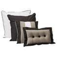 thumbnail image 5 of Loft 6-Piece Luxury Striped Comforter Set (Twin, Black/Gray/White), 5 of 7