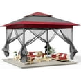 thumbnail image 3 of LAZY BUDDY 13'x13' Pop up Gazebo with Mosquito Netting, Outdoor Canopy Tent Patio Gazebo with Wheeled Bag, for Garden Backyard Lawn, 3 of 9