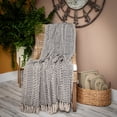 thumbnail image 2 of Nassau Collection Gray Transitional Woven Handloom Throw Blanket 52" x 67", 2 of 5
