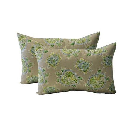 Tommy Bahama Throw Pillows RSH Decor Set of 2 - Indoor/Outdoor Decorative Rectangle Lumbar Throw/Toss Pillow Made with Tommy Bahama Tranquil Turtles Jungle (20