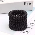 thumbnail image 1 of Elastic Hair Accessories Frosted Color Girl Ponytail Holder Big Telephone Wire Rubber Bands Hairbands Hair Rope Hair Ties BLACK, 1 of 8