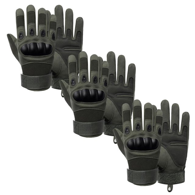 Guantes de protección balística StealthGrip 3Pares L Verde 130mm x 240mm Cuero Sintético PVC Nailon y Microfibra.