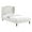 Cream White, variant on Adelyne Linen Platform Bed for Unisex, Navy - Full Size