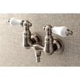 thumbnail image 2 of Kingston Brass AE35T8 Aqua Vintage 3-3/8 Inch Wall Mount Tub Faucet, Brushed Nickel, 2 of 4