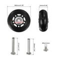thumbnail image 2 of Uxcell Replacement Luggage Wheels 60x24mm Suitcase Wheel Repair Kits 4 PU Bearing Wheels for Trolley Bag, Inline Skate, 2 of 5