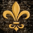 thumbnail image 2 of Rhyan, Vivien 26x26 Gold Ornate Wood Framed with Double Matting Museum Art Print Titled - Scripted Gold Fleur de lis Border I, 2 of 4