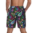 thumbnail image 4 of Uemuo Watercolor Floral Paisley Pattern Mens Swim Trunks Quick Dry Board Shorts with Mesh Lining, Stretch Beach Shorts Quick Dry No-Chafing Board Shorts-XX-Large, 4 of 9