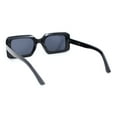 thumbnail image 4 of Womens Mod Narrow Rectangle Minimal Fashion Plastic Sunglasses All Black, 4 of 4