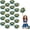 Blue+Gold, variant on 20 Pack Cheerleading pom poms,Handheld Cheer pom poms, Sports Cheer Plastic Pom Poms Cheerleading for Sports Team Spirit Cheering (Black+Green)
