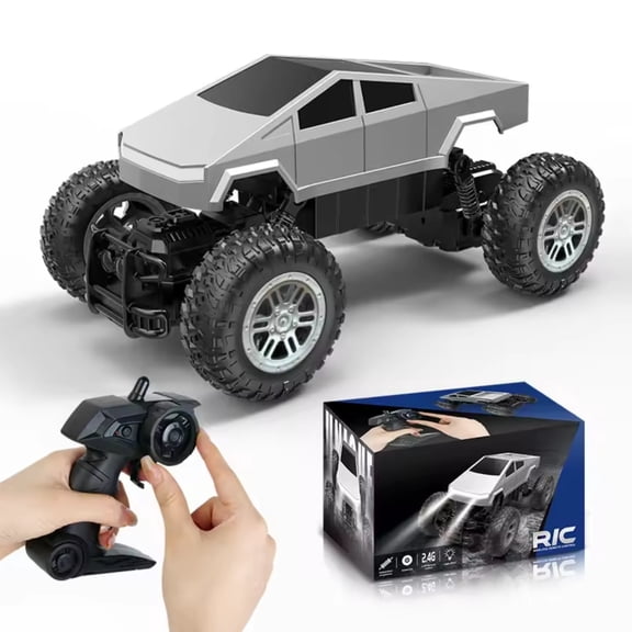 Amphibious RC Car & 1 16 RC Truck, Funtogether Toys Waterproof Cyber Truck with 360° Spins, 4WD off-road Stunt Toy Gift for Boys & Kids 4-12