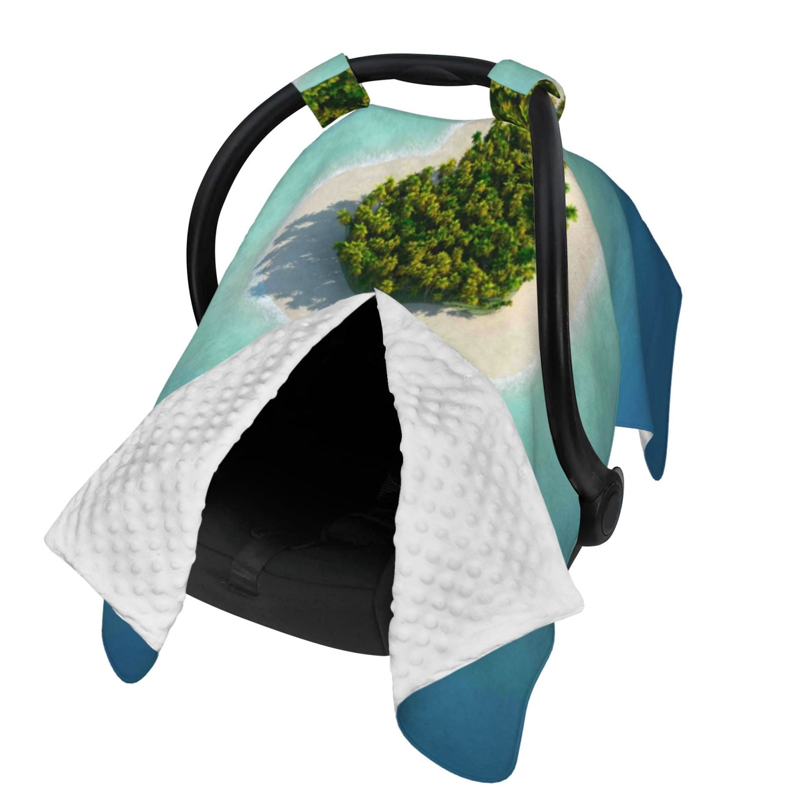 Naloa Paradise Island Baby Car Seat Cover, Breathable Baby Carrier Cover, Multiuse Baby Carrier Cover & Nursing Breastfeeding Cover