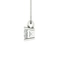 thumbnail image 3 of 2.5 ct Brilliant Princess Cut Solitaire Synthetic Moissanite 18K White Solid Gold Everyday Affordable Designer Necklace Pendant with 16" Chain, 3 of 6