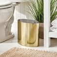thumbnail image 2 of mDesign Small Steel Metal 2.09 Gal Oval Trash Can Wastebasket Bin, Soft Brass, 2 of 4