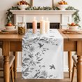 thumbnail image 2 of Table Runners 70 Inches Long Dress Scarves, Spring Leaves Farmhouse Coffee/Dining/Kitchen Table Decor, Holiday Table Runner, Grey Botanical Leaf Vines Birds Branches 13x70 Inch, 2 of 9