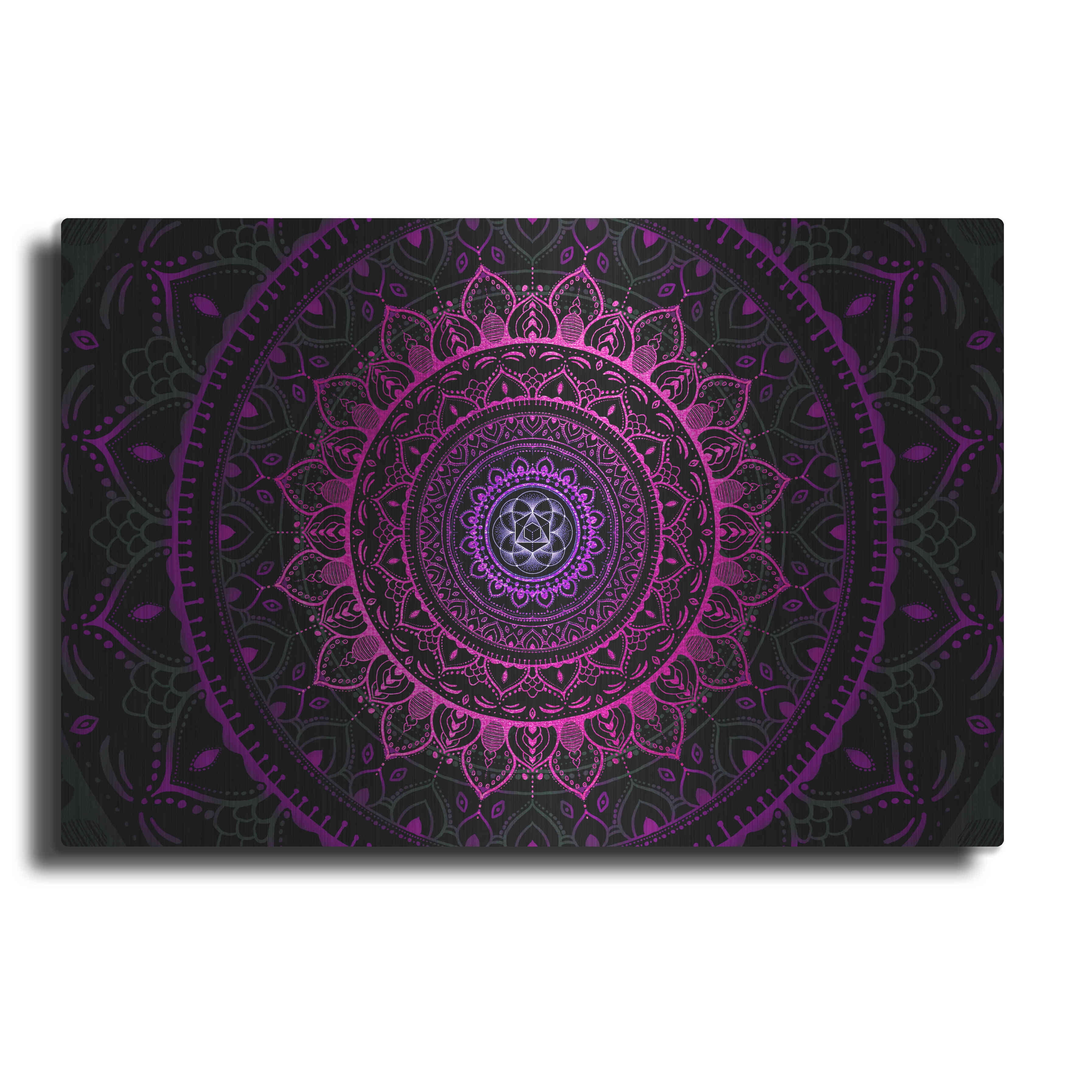 Zen Mandala 3 Luxe Metal Wall Art in 24" x 16"