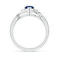 thumbnail image 2 of ANGARA Natural 1.15 ct Blue Sapphire Engagement Ring with Diamonds in 14K White Gold for Women (Size-10x5mm) | September Birthstone, Anniversary, Jewelry Gift for Women | Natural Sapphire Ring, 2 of 10
