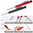 thumbnail image 5 of 2 Pack Carpenter Pencils Mechanical Pencils with 12 Refills, Construction Pencils with Built-in Sharpener, Long Nib Deep Hole Pencil Marker, Heavy Duty Woodworking Pencils for Architect (2 Colors), 5 of 8