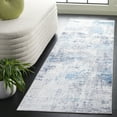 thumbnail image 2 of SAFAVIEH Santa Monica Norbert Abstract Polyester Runner Rug, Ivory/Blue, 2'6" x 8', 2 of 7