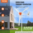 thumbnail image 2 of KFFKFF Générateur d'Énergie Éolienne 800W, Kit 12V avec 3 Lames, Inclut Contrôleur MPPT, Direction du Vent Réglable & Vitesse du Vent à 2.5m/s, Idéal pour Usage Résidentiel, Agricole, RVs, Marin, 2 of 9